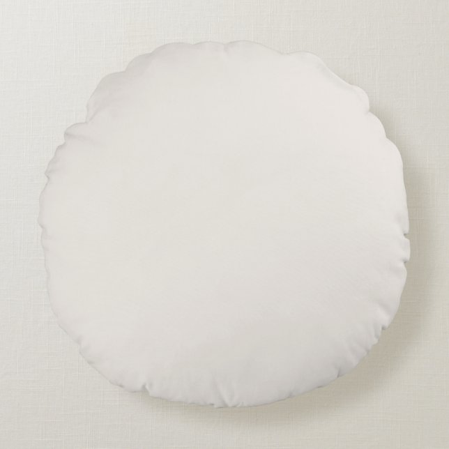 Beige / Cream Solid Color  Round Cushion (Front)