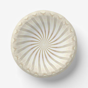 Beige Cream Swirl Paper Bowls Plate