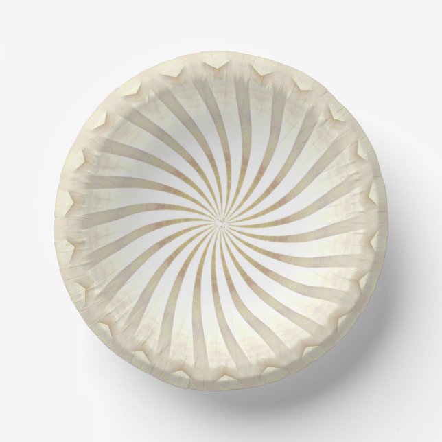 Beige Cream Swirl Paper Bowls Plate (Front)