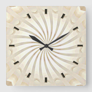 Beige Cream Swirl Wall Clock