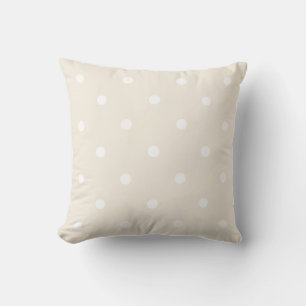 Beige Cream White Polka Dot Elegant Colour Templat Cushion