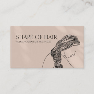 Beige Cream Woman Body Feminine Haircut Business Card