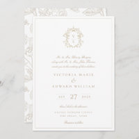 Beige Crest Monogram Wedding