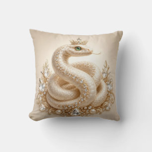Beige Crystal Snake Crown Pendant Art Cushion