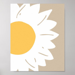 Beige Daisy – Minimalist Floral Wall Art