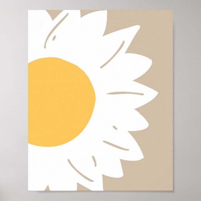 Beige Daisy – Minimalist Floral Wall Art (Front)