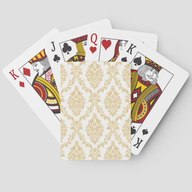 Beige Damask Playing Cards (Back)