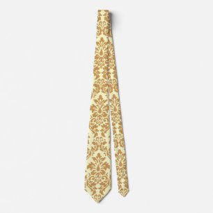 Beige Damask Tie