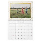 Beige & Dark Green Tartan Plaid Family Photo Calendar (Jan 2025)