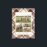 Beige & Dark Red Tartan 4 Photo Collage Christmas Canvas Print<br><div class="desc">Capture the magic of the season with our beige and dark red tartan plaid wrapped canvas. A rich and timeless tartan plaid background in deep red and beige, accented with refined faux gold touches, creates an exquisite backdrop. A graceful beige overlay cradles a heartwarming 4-photo collage, surrounded by a heartfelt...</div>
