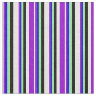 Beige, Dark Violet, Blue, Light Green, and Black Fabric