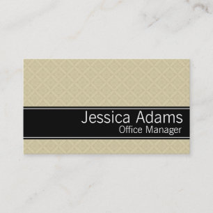 Beige Diamonds Pattern Modern Professional Business Card