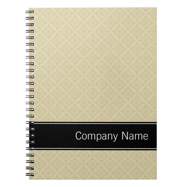 Beige Diamonds Pattern Personalised Notebook (Front)