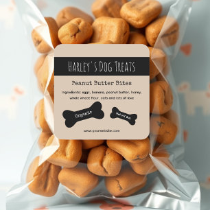 Beige Dog Treat Business Labels