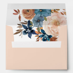 Beige & Dusty Blue Floral 3 - Beige Envelope
