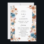 Beige & Dusty Blue Floral Wedding Ceremony Program Invitation<br><div class="desc">Welcome your guests to your wedding with your beautiful Beige & Dusty Blue Floral Wedding Ceremony Programs. Features hand painted,  watercolor dusty blue,  natural terracotta brown,  and blush champagne beige florals.</div>