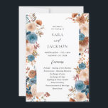 Beige & Dusty Blue Floral Wedding Ceremony Program Invitation<br><div class="desc">Welcome your guests to your wedding with your beautiful Beige & Dusty Blue Floral Wedding Ceremony Programs. Features hand painted,  watercolor dusty blue,  natural terracotta brown,  and blush champagne beige florals.</div>