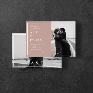 Beige Earthy Classic Calligraphy Photo Wedding