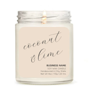 Beige Elegant Candle Cosmetic Sticker Label