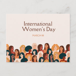 Beige Elegant International Women's Day 2025 Postcard