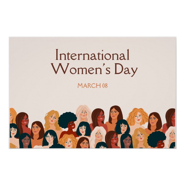 Beige Elegant International Women's Day 2025 Poster (Front)