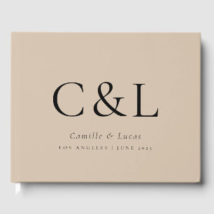 Beige Elegant Minimalist Wedding Guest Book