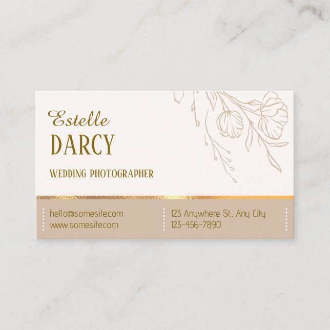 Beige Elegant Professional  Business Card (Front)