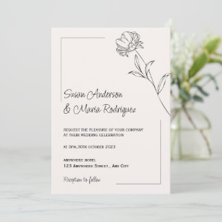 Beige Elegant Wedding Invitation
