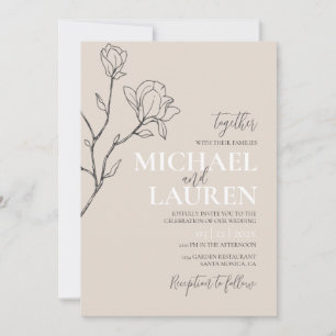 Beige Elegant Wedding Invitation