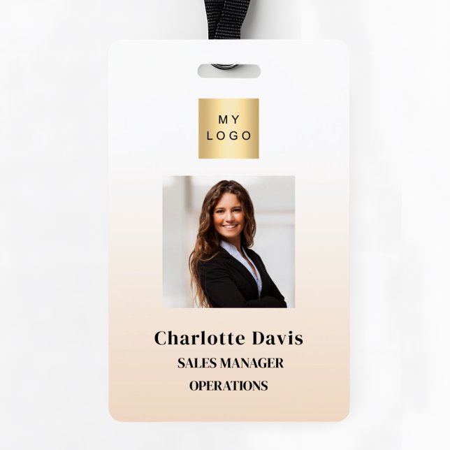 Beige employee photo ID company security ID Badge (Creator Uploaded)
