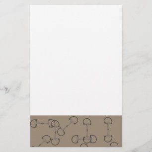 Beige Equestrian Horse Bits Stationery