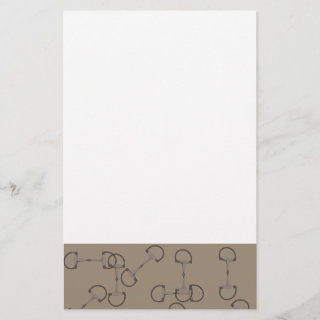 Beige Equestrian Horse Bits Stationery (Front)