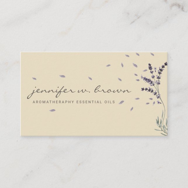Beige Essential Oils Perfume Botanical Florist Business Card (Front)