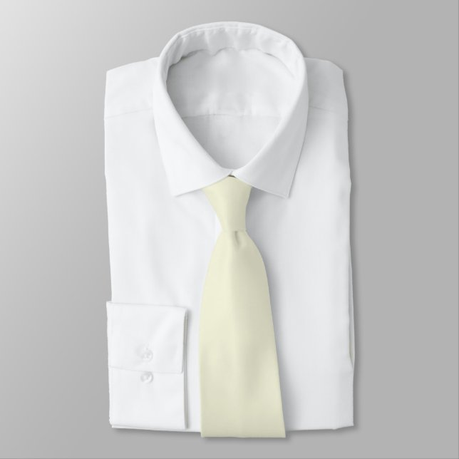 Beige F5F5DC Solid Colour Design Tie (Tied)