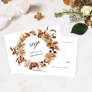 Beige Fall Floral w Meal RSVP