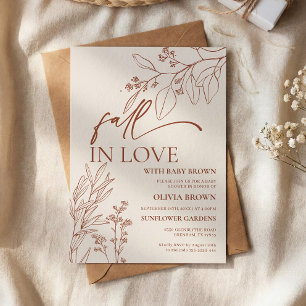 Beige Fall in Love Baby Shower Invitation
