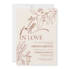 Beige Fall in Love Bridal Shower Invitation