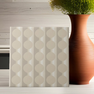 Beige Floating Circles Ceramic Tile