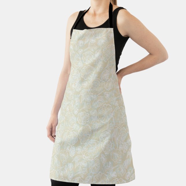 Beige Floral Apron (Insitu)