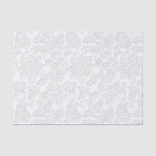 Beige Floral Damask Tissue Paper