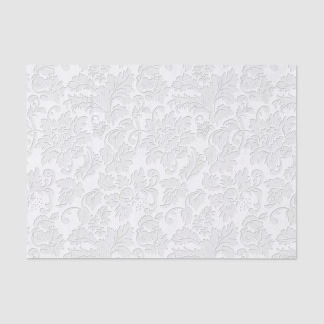 Beige Floral Damask Tissue Paper (Front)