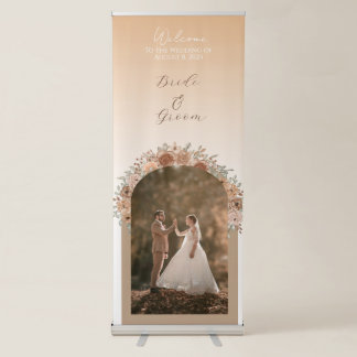Beige floral Roll up Banner for Wedding