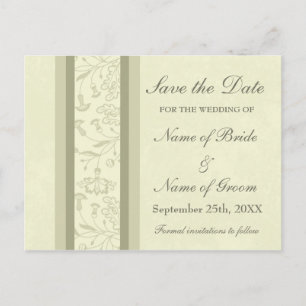 Beige Floral Save the Date Wedding Postcards