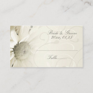 Beige Floral Wedding Table Place Setting Cards