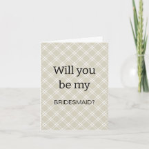 Beige Floral “Will You Be My Bridesmaid?” Proposal