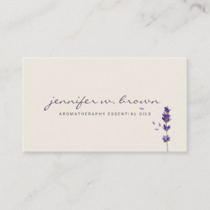 Beige Florist Lavender Herb Leaf Botanical Business Card
