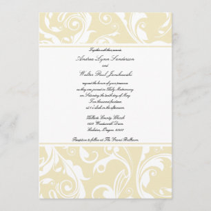 Beige Flourish Classic Wedding Invitation