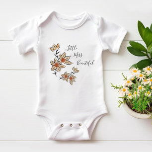 Beige flowers baby bodysuit