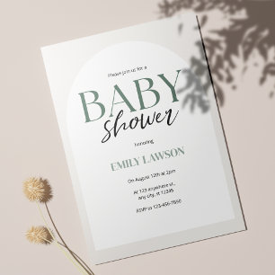 Beige Gender Neutral Minimalist Baby Shower Invitation