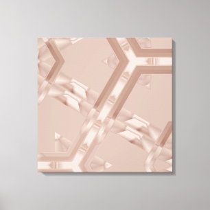 Beige Geometric Abstract Canvas Print